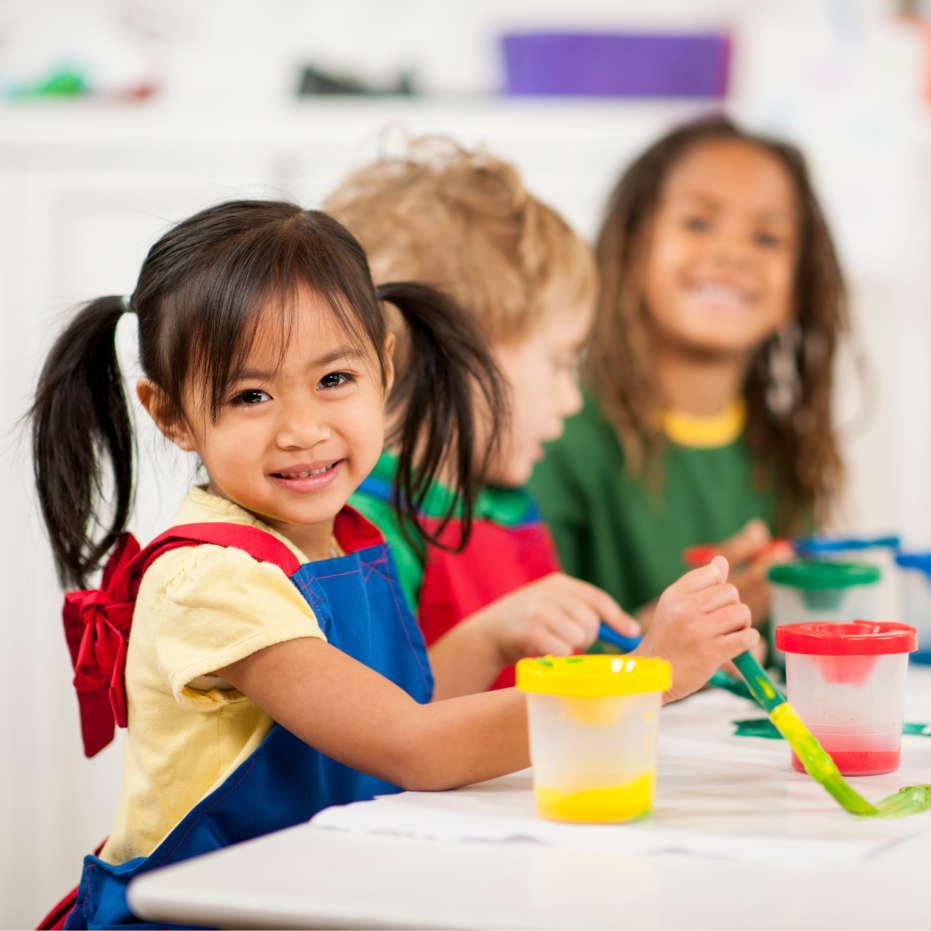 happy kids in a classroom